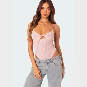 EDIKTED Lacey Knit Cut Out Bodysuit